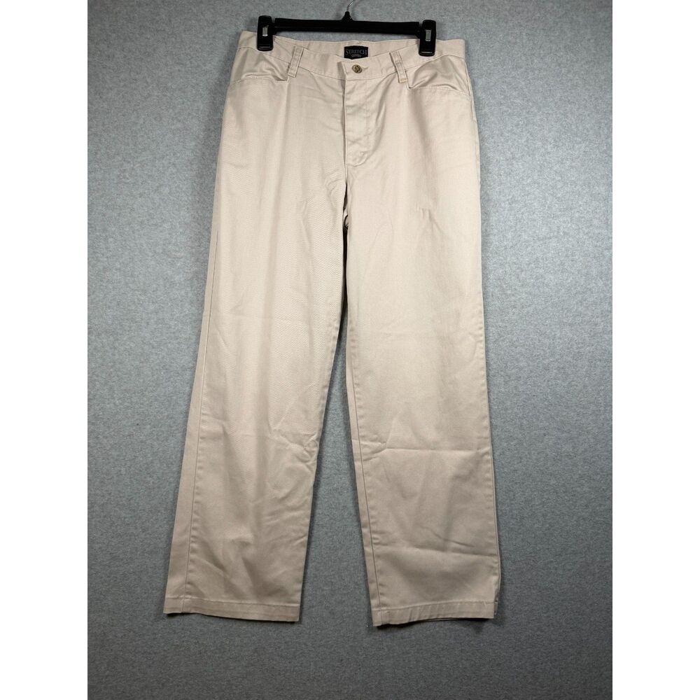 Riders Stretch Women's 10P Beige Khaki Straight Leg Petite Casual Pants 3950